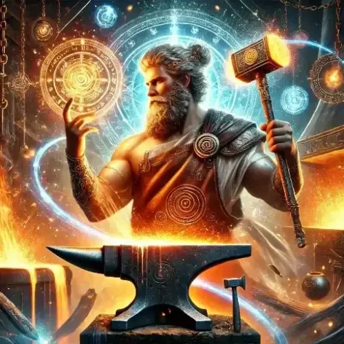 DALL·E 2025-01-08 14.52.07 - A majestic and creative depiction of Hephaestus, the Greek god of fire and craftsmanship, as an archetype of divine artistry and labor. He is portraye_15